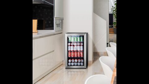 Kalamera 93 Can beverage refrigerator with Stainless steel glass door 68L