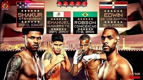 SHAKUR STEVENSON VS EDWIN DE LOS SANTOS WBC TITLE FIGHT FULL CARD | EMANUEL NAVARRETE VS CONCEICAO