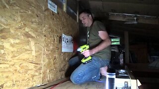 Finishing The Tiny House Bedroom Wall With OSB