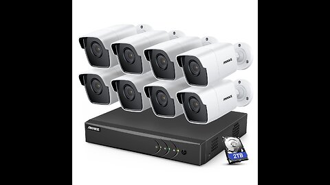 ANNKE 8CH 8 Camera Security System with AI HumanVehicle Detection, 8 x 5MP IP67 Weatherproof O...