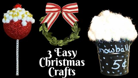 3 Easy Christmas Crafts | Fake Bake Cake Pop | Easy Christmas Wreath Ornament | Easy Christmas Decor