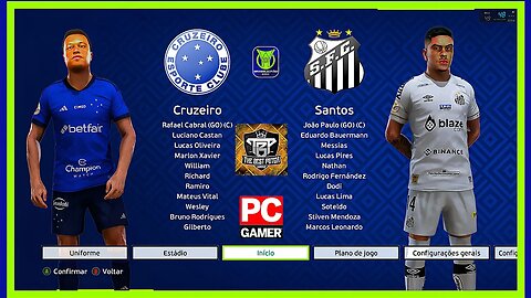 CRUZEIRO X SANTOS - PES2021 PATCH THE BEST 9.9.1- BRASILEIRÃO 2023 - QUARTA RODADA