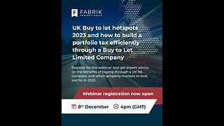 UK Property Webinar: Market update, Buy To Let Hotspots 2023 and other profitable strategies