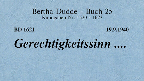 BD 1621 - GERECHTIGKEITSSINN ....