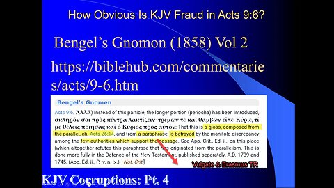 KJV Corruptions -- How Obvious is the KJV Fraud in Acts 9:6? Ep #4