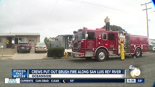 Firefighters quickly knock down fire near San Luis Rey River
