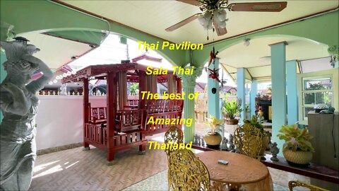 Thai Pavilion (Sala Thai) made of red wood in Thailand