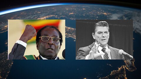 Rare footage of White House speech involving Robert Mugabe of Zimbabwe and Ronald Reagan of the USA