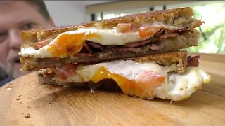 Bacon Tomato Cheese and Egg Toasted Sandwich