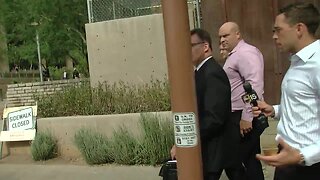 Phoenix officer Tim Baiardi refuses to answer questions after leaving court in excessive force case