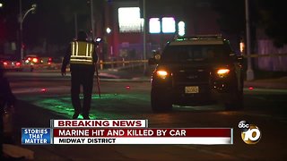 Marine hit and killed by car in Midway District