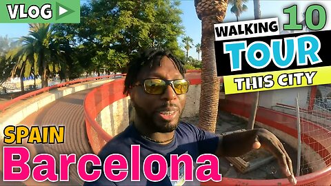 WALKING TOUR BARCELONA SPAIN - Barcelona Port Vell || Walk Rambla de Mar and the Floating Bridge Barcelona vlogs