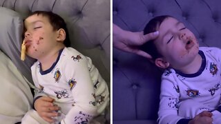 Baby Boy Adorably Falls Asleep While Eating