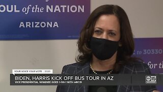 Biden, Harris kick off bus tour in Arizona