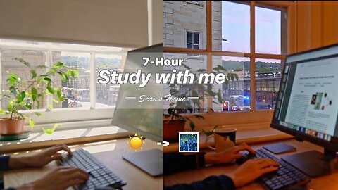 7-Hour Day-to-Night Study with Me | Pomodoro Timer, Lofi | Day 11