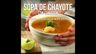 Chayote Squash Soup with Shrimp