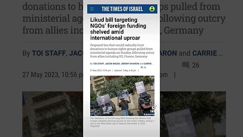 How Likud NGO Foreign Funding Bill Was Shelved #Israel #NGO #Bill