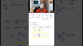 Como calcular o campo elétrico gerado por uma barra semicircular [Problema em 1 min ou menos]