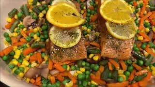 Easy One Pan Baked Salmon with Veggies