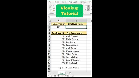 basic use of Excel Vlookup