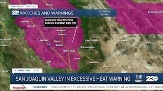 Excessive heat warning throughout the SJV