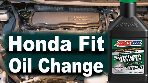Honda Fit Oil Change - AMSOIL Signature Series 0W-20 Synthetic Motor Oil and EA Filter