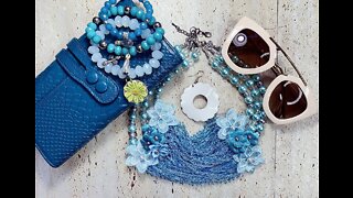 Blue Necklaces with Recycled Pieces | Up-Cycle | Fashion Inspiration | How to Wear | #shorts