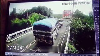 CCTV video shows collapse of Bridge in the Philippines.
