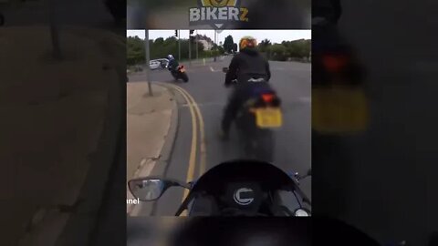 biker rear-ending his buddy.
