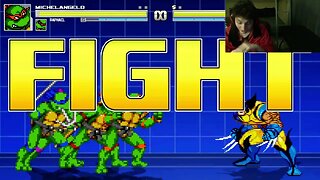 Teenage Mutant Ninja Turtles Characters (Leonardo And Raphael) VS Wolverine In A Battle In MUGEN