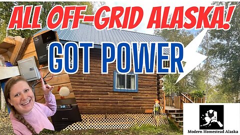 “All Off-Grid Alaska” Cabin Gets substantial Power! New Honda Generator, and light #alaska #offgrid