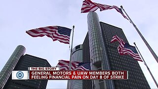 UAW strike day 8: Strike pay kicks in as workers are still picketing