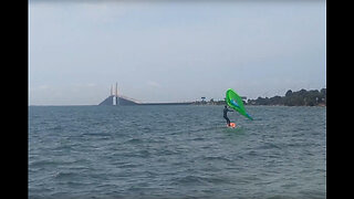 Kitesurfing at Skyway Beach in Tampa Bay