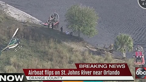Airboat carrying 7 overturns on St. Johns River in Orange County