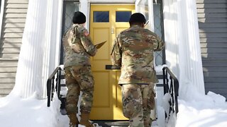 National Guard Checks Homes In Buffalo For Blizzard Victims