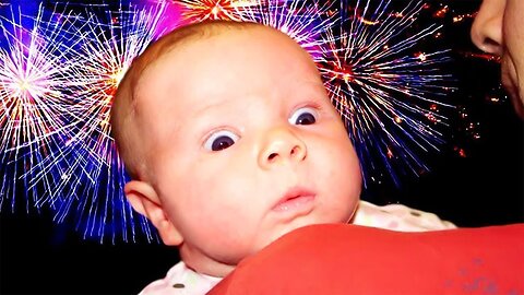 Hilarious Baby's Reaction to Fireworks (Happy New Year 2024) || Cool Peachy