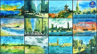 Watercolour Sketching Essentials: Drawing & Painting Landscapes (Free link to class in description).