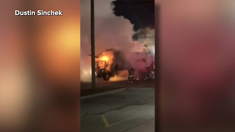 Rumpke truck explodes, catches fire in West Chester