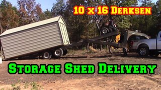 SHED DELIVERED (The Little Storage Shed, NOT My House) with TheDogman | raw land homestead Arkansas