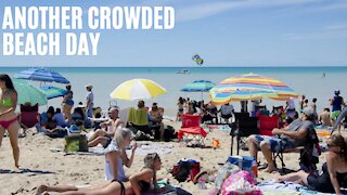 Thousands Crowded Ontario's Grand Bend Beach Yesterday Despite Shutdown Warnings