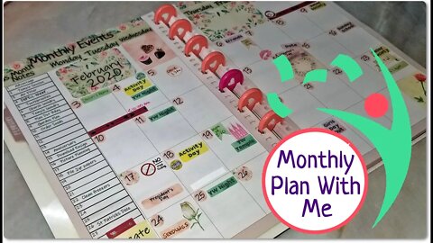 February 2020 Monthly Plan With Me Leafy Treetops Horizontal Vertical Dashboard w/ Planner Stickers