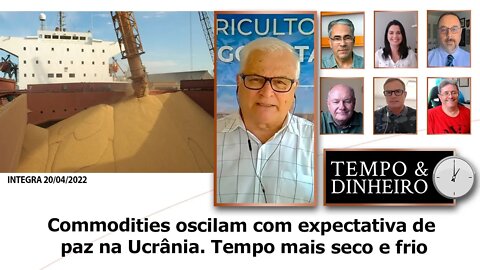 Commodities oscilam com expectativa de paz na Ucrânia. Tempo mais seco e frio