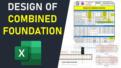 How to Design of Combined Foundation | Advance Excel Sheet | Civil Engineering