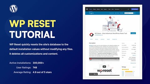 WP Reset Plugin Tutorial - Reset a WordPress Website for a Fresh Start