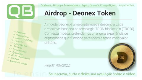 Airdrop - Site de Stake - Deonex - 25 DON - 01/06/2022