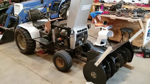 White GT-1855 Yardboss finished project. Engine swap, snowblower rebuild, 3 point hitch arms.