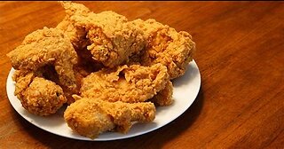I eat a whole bunch of fried chicken
