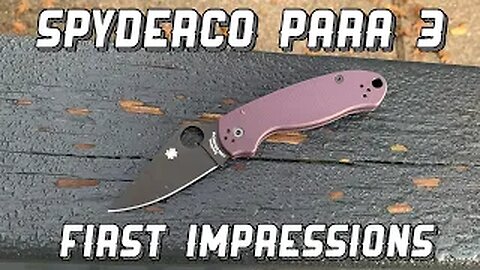Spyderco Para 3 Cruwear (DLT Exclusive): First Impressions