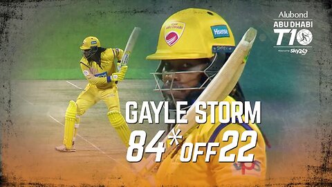 Gayle Storm in Abu Dhabi T10 | 84* off 22 balls | 12 balls T10 Fifty | 6 Days | Team Abu ,Dhabi