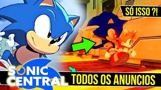 Só ISSO ?! - Todos os Anuncios no Sonic Central - Sonic Frontiers, Sonic Origins e Sonic Prime